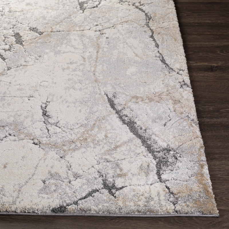 Steelside™ Amrita Performance Gray/Cream/Brown Rug & Reviews | Wayfair